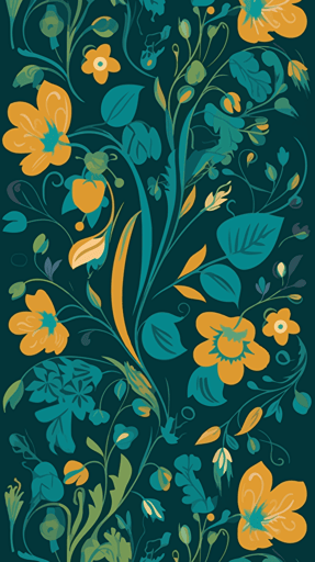 a modern and elegant floral pattern, vector, flat colors, bright background