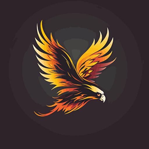vector logo of an eagle flying