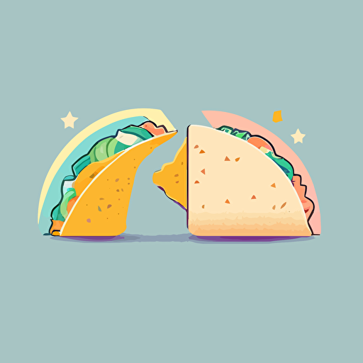 taco minimalistic pastel colors vector