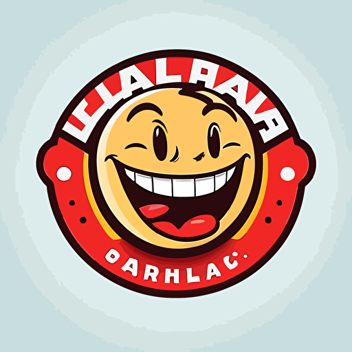 create a logo desing for an online brand.The logo should be feature a smilling cartoon face.something like a cartoon vector logo with white background.