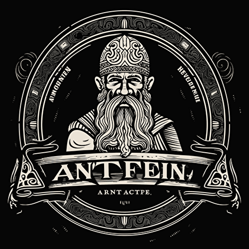 black and white, text based, lettertype, vector logo for "Ancient Apparel"