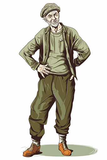middle age fool, vector art, simple, whole body