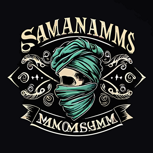 simplistic, high def, vector art logo for company named SWMsOrginals that makes bandanas