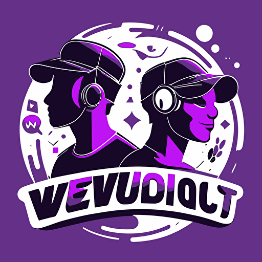 Simple Vecto logo for Online collaboration software with VR, Artsy vector, simple, flat, purple theme