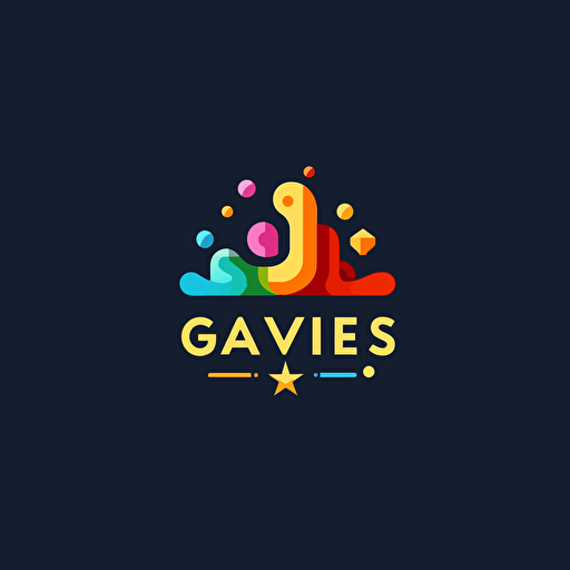logo design about games and movies, simple logo, creative logo, vector logo, simple colors, abstract, minimalist