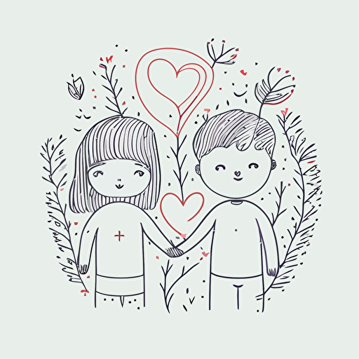line work vector illustration, take my hands, couple, love, simple, cute, minimalist