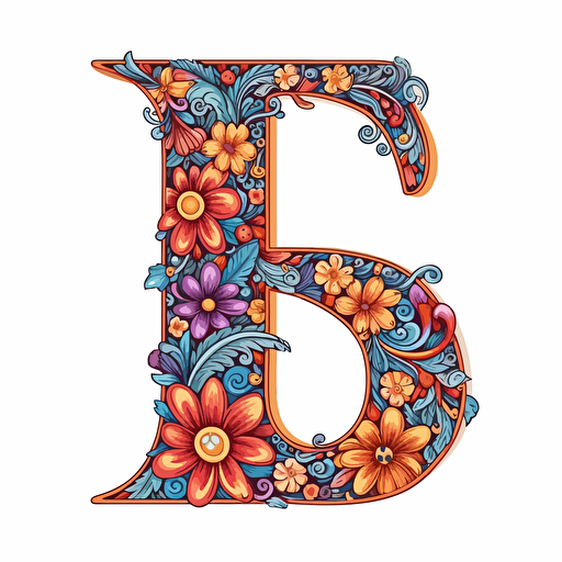 letter J, colored for young people, white background, vector