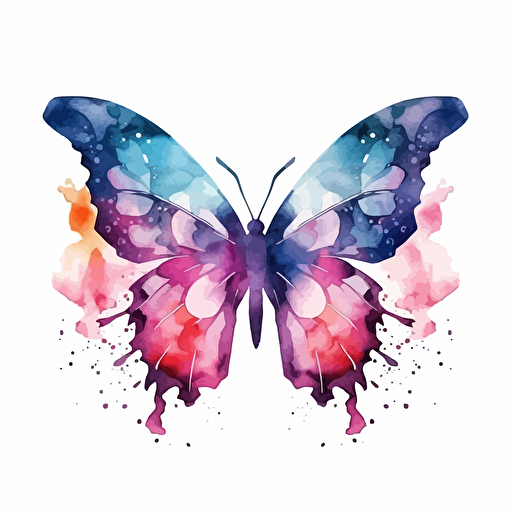 amazing and cute watercolor butterfly design, vector