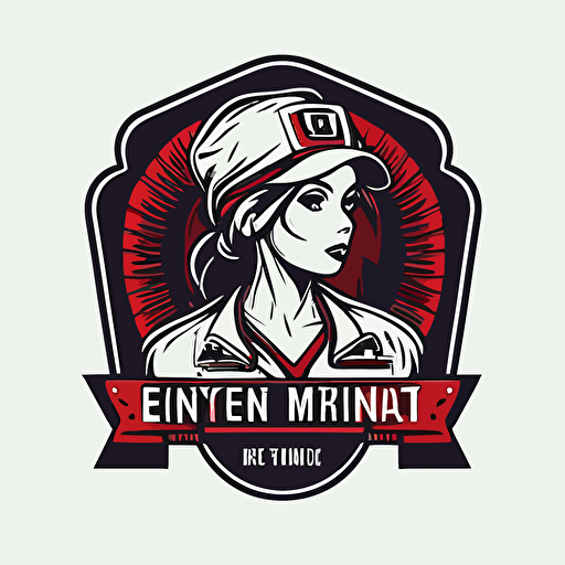 emergency department nurse logo, vector style simple, white background