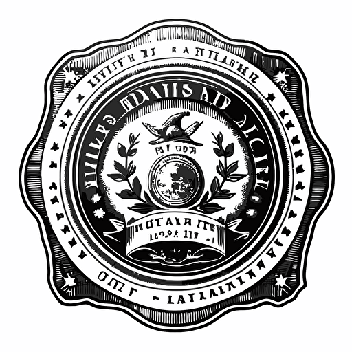 a notary seal vector that is black and white