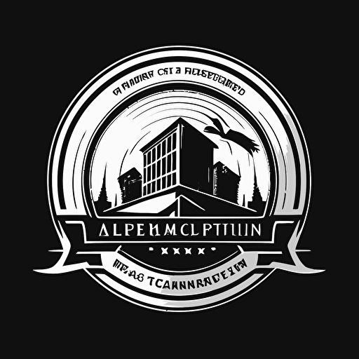 black and white, vector design, construction company logo