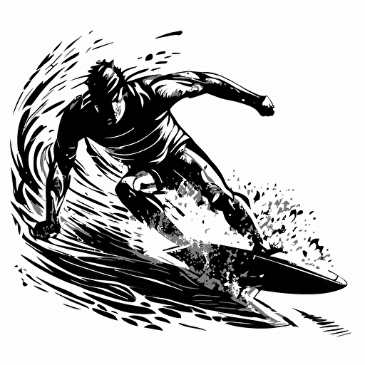 vector bodyboarder outline