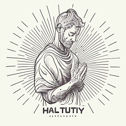 humility meditation isometric hand drawn sketches line drawing illustration vector