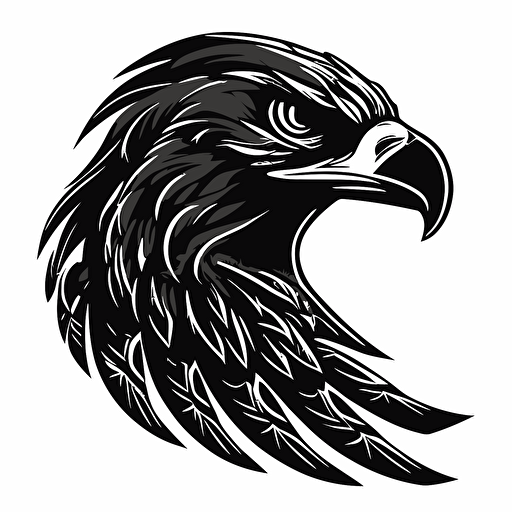 simple mascot retro iconic logo of eagle with snake black vector, on white background