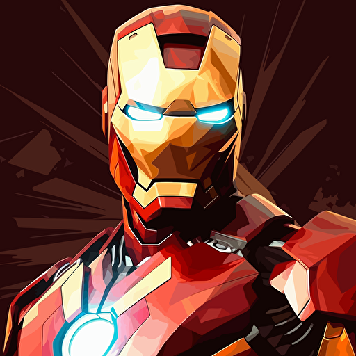Iron Man，thinking, avatar, anime style，vector