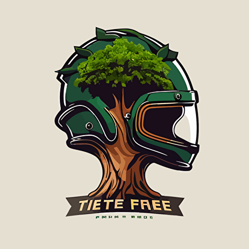 tree helmet vector logo