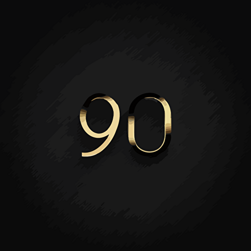 Logo letter 9090 black background modern, vector, simple, no mockup