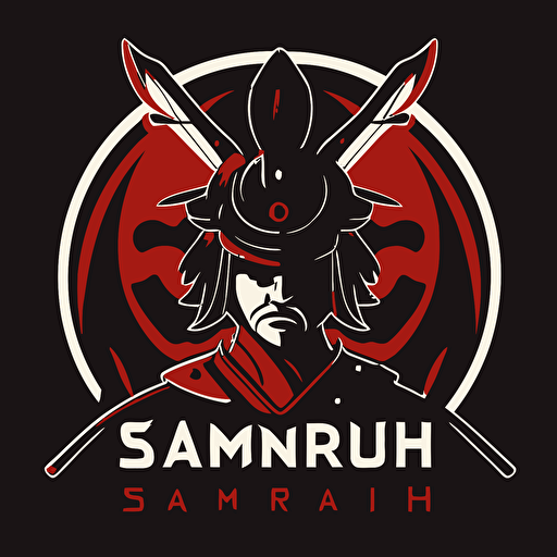 a minimalist vector logo for a samurai-themed sports team