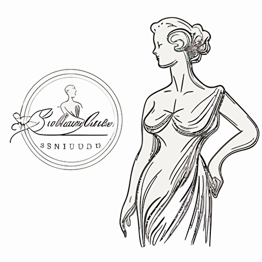 simple boutique logo vector sketch of a mannequin