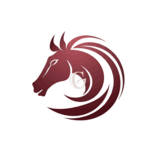 horse logo for girls, vector isolated on white