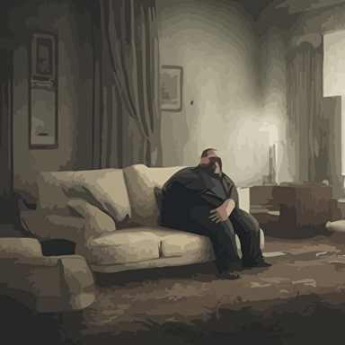 highly detailed photographic render fat scary man bloody living room scary man watching tv horror sci fi horror science fiction biology horror cinematic cinematic horror cinematic lighting cinematic scene cinematic render film horror film beautifully lit ray traced octane 3d render octane render unreal engine