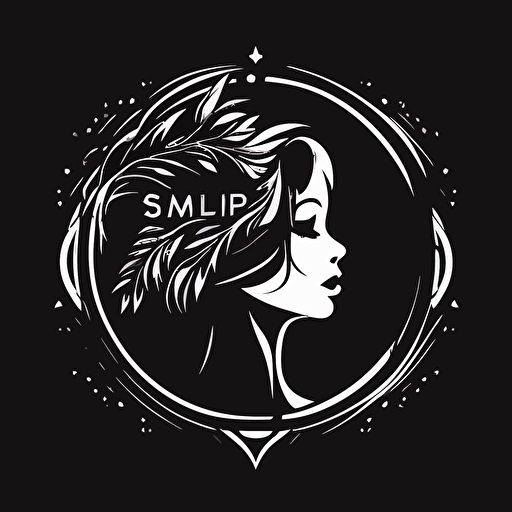 simple white logo vector of black meta make up on black background