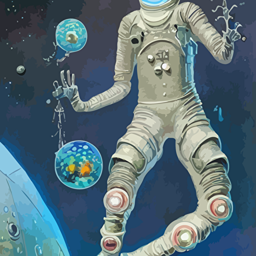 realistic extremely detailed photo style portrait painting complete astronaut suit exposed diamond 3d fractal lace iridescent bubble 3d skin clear brain retro futuristic water style hybrid mix beeple anton pieck jean delville amano yves tanguy alphonse mucha ernst haeckel edward robert hughes stanisław szukalski rich moody colors diamond dust glitter sparkles holographic krypton ion blue eyes octane render 4k f32