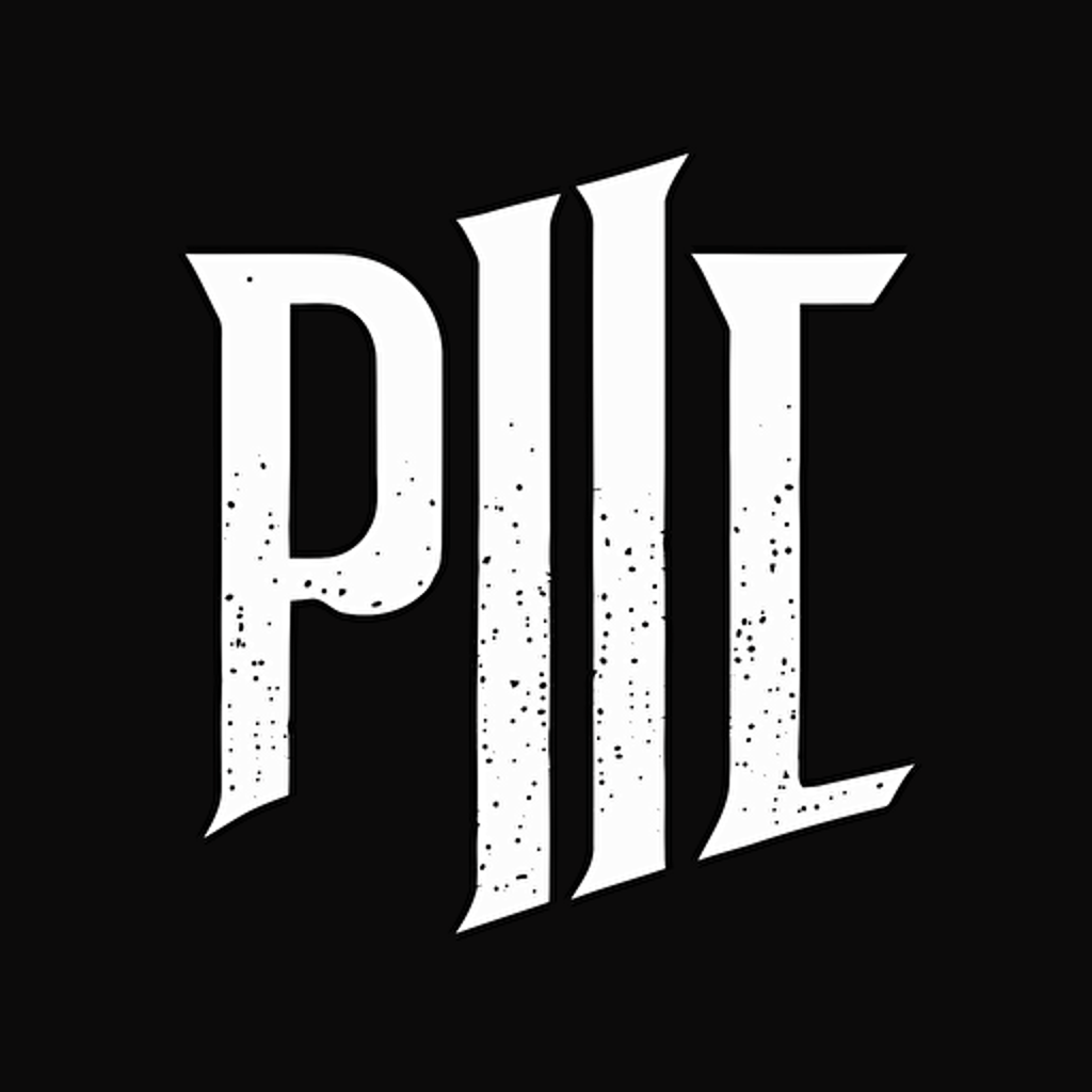 a black and white wordmark personal logo for the word Pit, simple, vector, no shading details