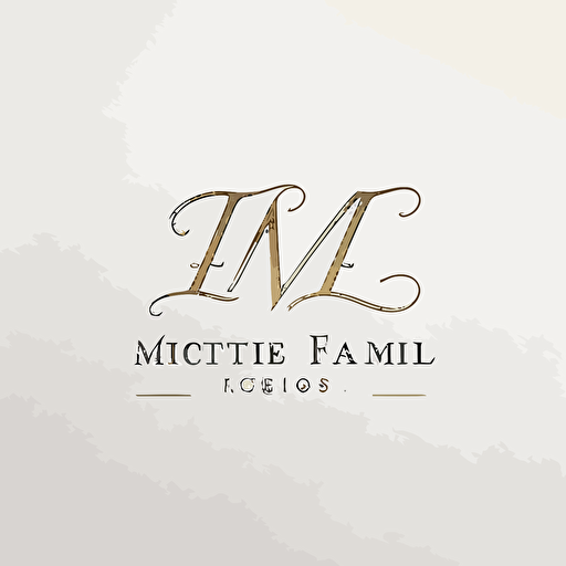 Beautiful and professional logo for a law firm called "MF" with capital letters cursive, very feminine logo, simple clean logo, white background, single-line balance logo, vector logo