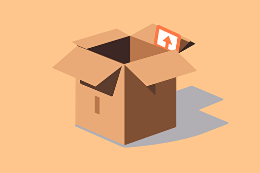 flat vector, unboxing mystery box product