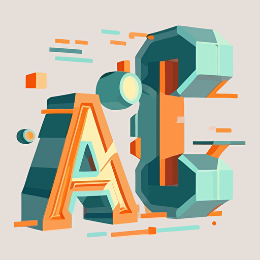 anagram with the letters A and J with dumbbell in the background , futuristic and minimalist, flat in vector style without background, without text