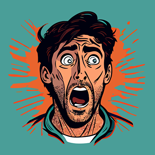 vector of surprised man animated. Exaggerating expressions.