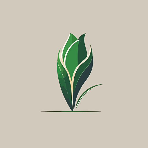 flat design vector minimalistic logo for Green Tulip project, combine symbol of tulip with symbol of study, don’t add text to the design