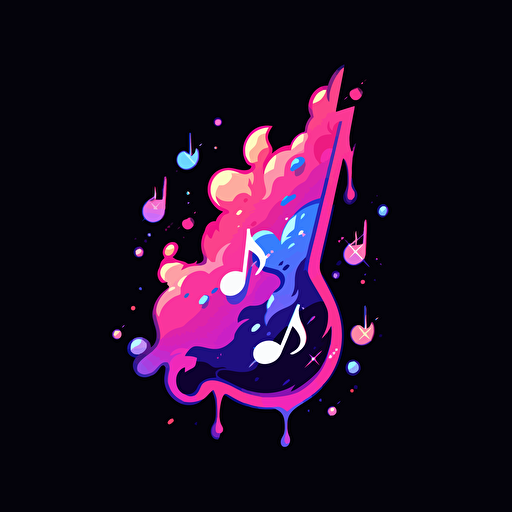 A Musical Note icon, showcasing vibrant and vivid neon colors that create a striking and energetic design, vector illustration,
