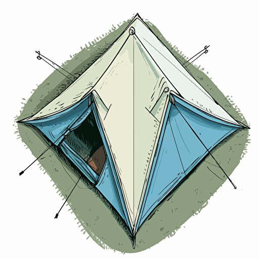 drawing of a birdseye view of a tent, vector