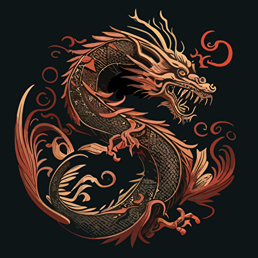 chinese dragon, vector art, minimalist, 9:16, s 450