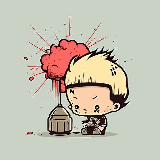 Little boy bomb doodle vector ilustration