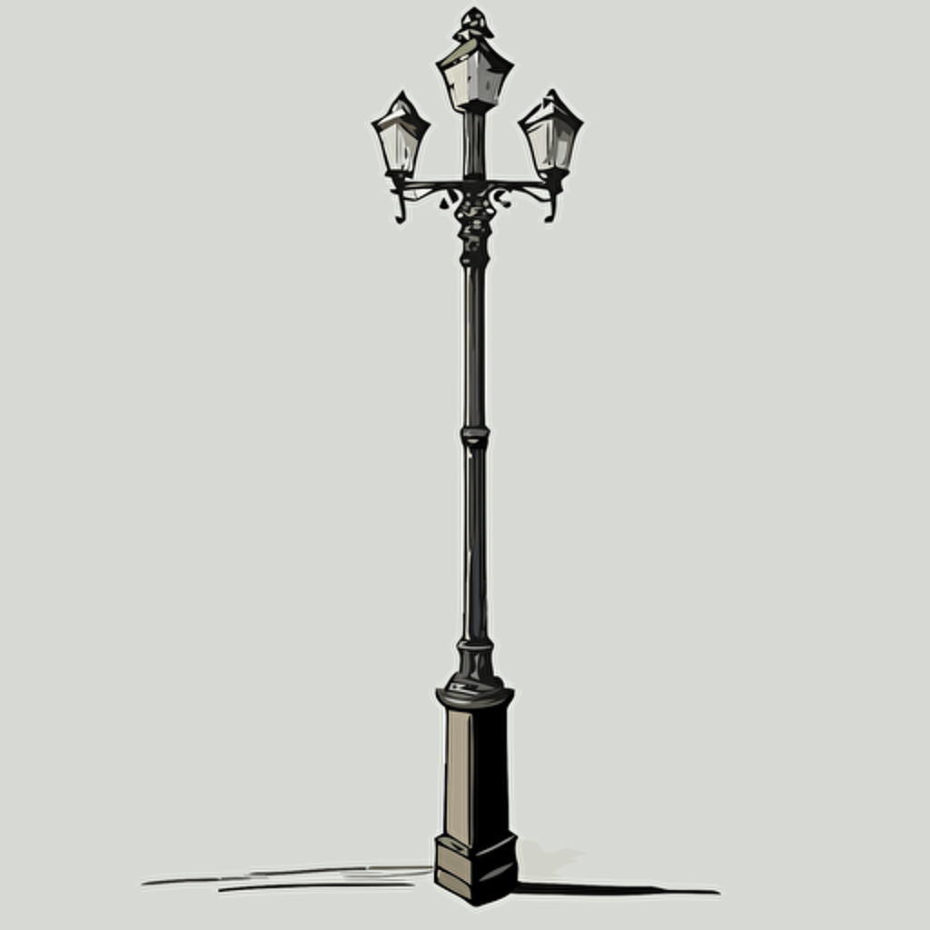 2d vector of street lighting pole