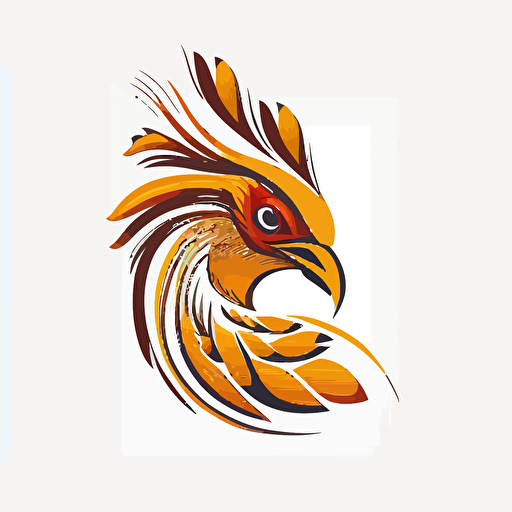 basic detail 3 color vector golden pheasant logo white background
