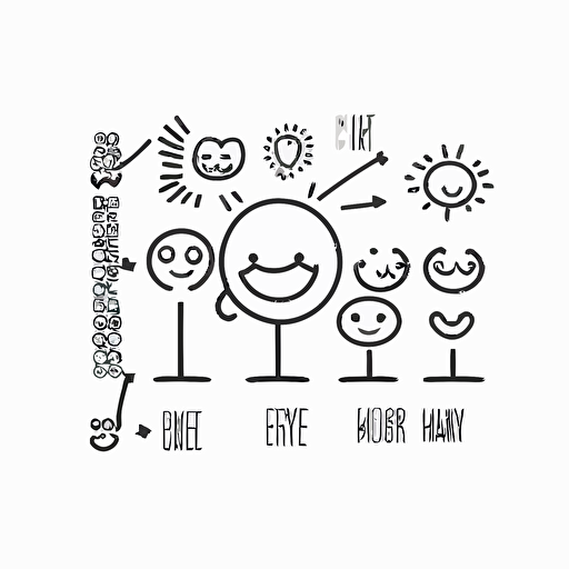 simple pictogram representing positivity, line, vector, white background