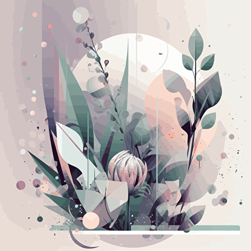 flat minimalistic elegant modern random shapes, vector art, flowers and plants, image, in the style of fluid geometric shapes, eve ventrue, vector art, modern, minimalistic, flat backgrounds, exotic atmosphere, adventure themed, svetlin velinov, positive vibes
