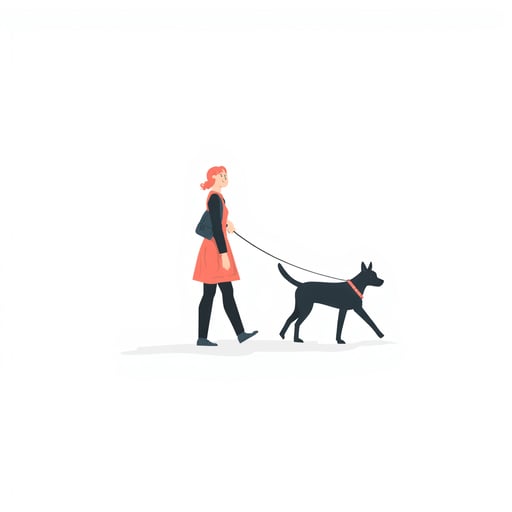 people walking a dog