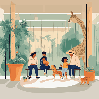 a family at the zoo
