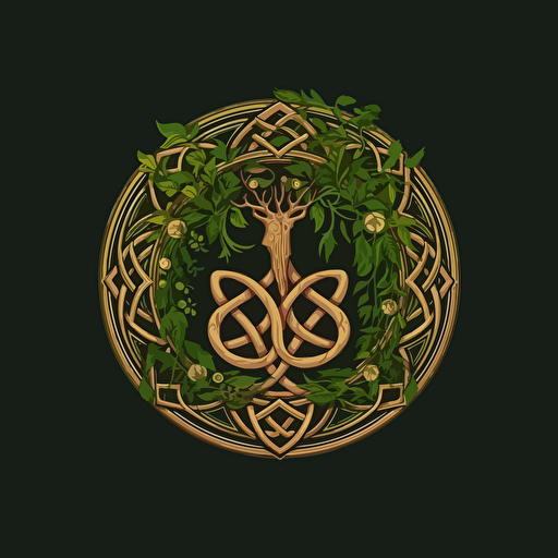 simple vector art Celtic style Druid emblem