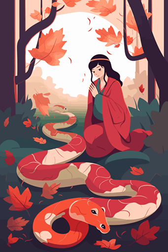 flat vector illustration of forsake ya to the snakes, light hearted