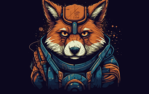 logo design of anthromoporphic shiba dressed in sci-fi battle gear, 2d, vector, amazing-logo-design