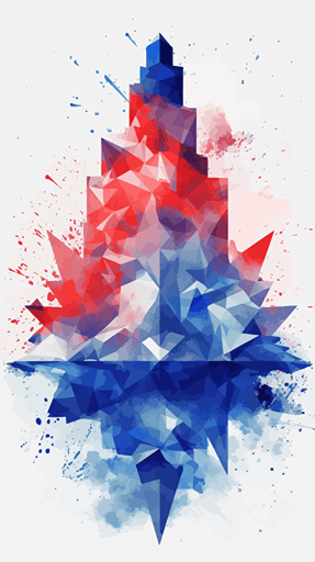 july 4th red blue white 2d vector america clipart style watercolour