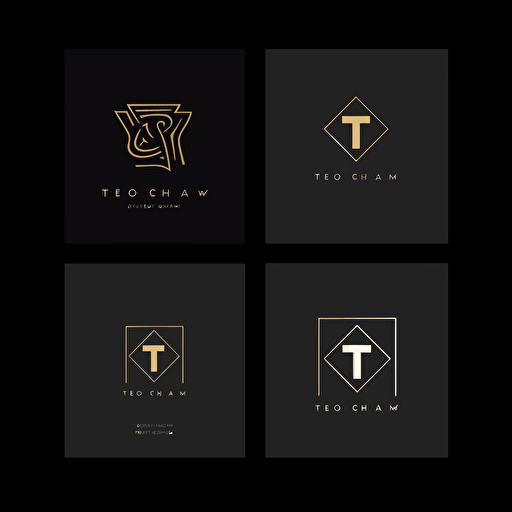 a simple logo for a card company, flat vector, logo is made of "T" and "T", black background