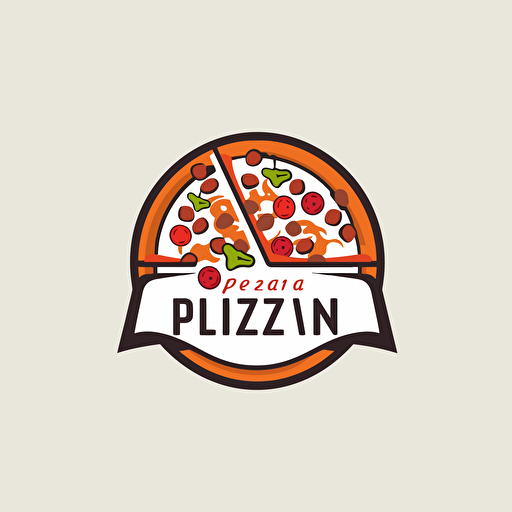pizza logo, white background,modern, vector,
