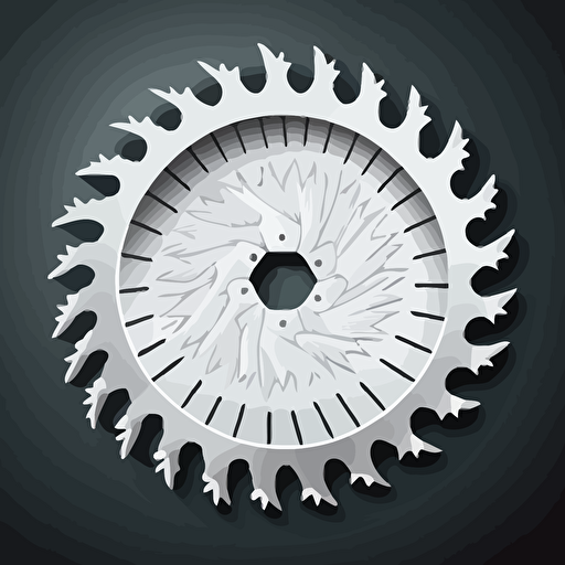 illustration, vector, logo design, of a white diamondcut saw blade